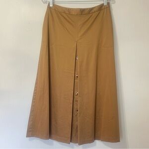 Liz Claiborne Button Front Pleated Contemporary Polished Casual Midi Skirt SZ 6